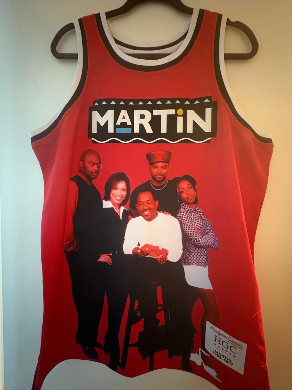 Nostalgia Red Martin Basketball Jersey with White Patch ‘23’